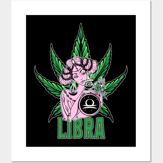 Libra Weed Shirt, Zodiac Cannabis, Libra Marijuana Shirt, Libra Gift, Libra Zodiac tee, zodiac birthday Zodiac Pot Leaf, Libra Birthday Gift Wall Art by Moon Phase Design